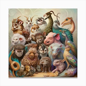 Group Of Animals 2 Canvas Print