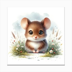 Cute Mouse in Grass Canvas Print