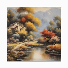 Autumn By The River Canvas Print