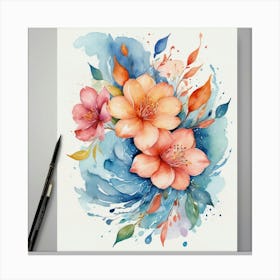 Watercolor Flower Painting Canvas Print