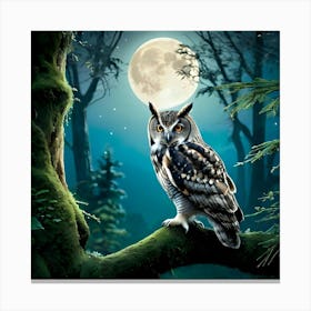 Owl In The Forest Canvas Print