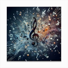 An Image Visualizing Musical Notes In An Abstract And Dynamic Composition 2 Canvas Print