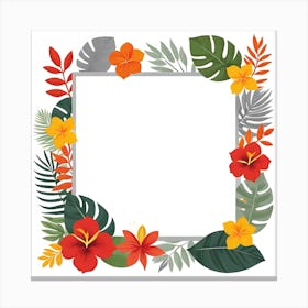 Frame With Tropical Flowers 2 Canvas Print