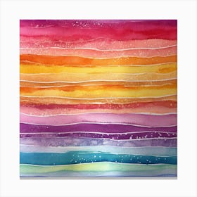 Rainbow Striped Painting Canvas Print