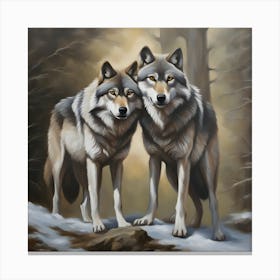 Wolf Couple Canvas Print