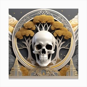 Skull And Tree 2 Canvas Print