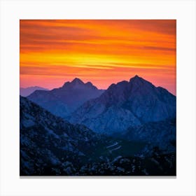 Firefly Mountain Skyline Silhouette Dramatic Silhouettes Of Mountain Ranges Against Vibrant Skies 3 Toile