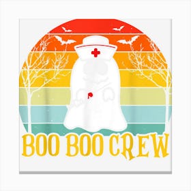 Boo Boo Crew Nurse Ghost Funny Halloween Costume Vintage Canvas Print