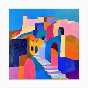 Abstract Travel Collection Greece 4 Canvas Print