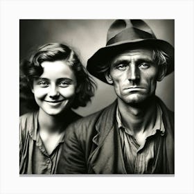 Young Happy Couple In The 1930's Historical Canvas Print