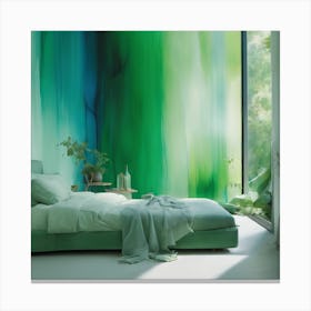 Green Bedroom Canvas Print