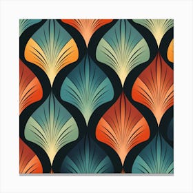 Seamless Pattern With Leaves Canvas Print