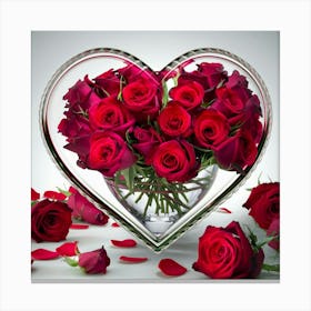 Heart Shaped Roses Canvas Print