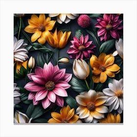 Floral Wallpaper 16 Canvas Print