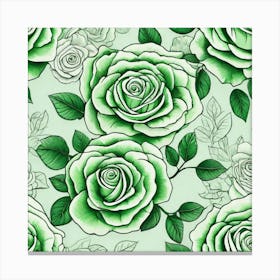 Green Roses 11 Canvas Print