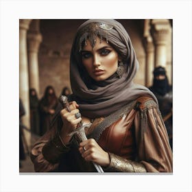 Turkish Woman With Sword Canvas Print