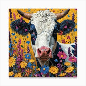 Cow In The Meadow Canvas Print