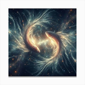 Koi Fish In Space 3 Canvas Print