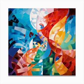 Geometric Shapes And Patterns Mosaic Abstract Painting printing Art Canvas Print