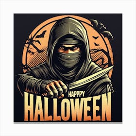 Happy Halloween Ninja 2 Canvas Print