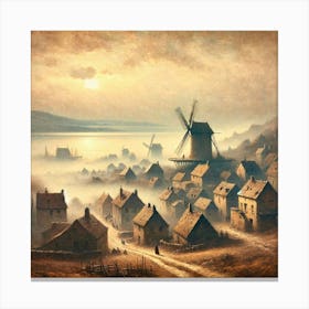 Village At Dusk Canvas Print