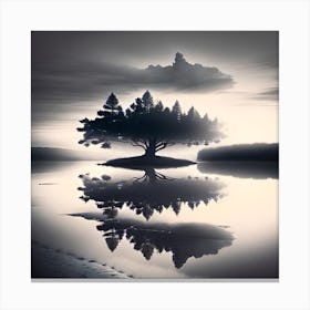 Tree In The Water 6 Canvas Print