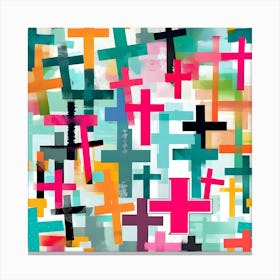 Crosses On A White Background Canvas Print