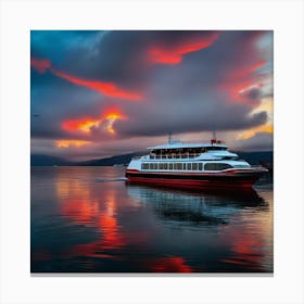 Sunset Cruise Ship 3 Canvas Print