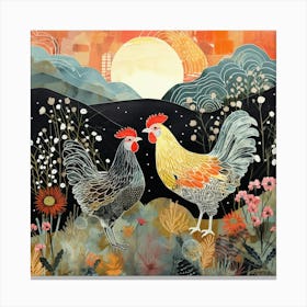 Bird In Nature Chicken 10 Canvas Print