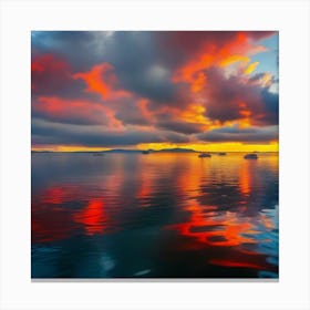 Sunset Over The Ocean Canvas Print