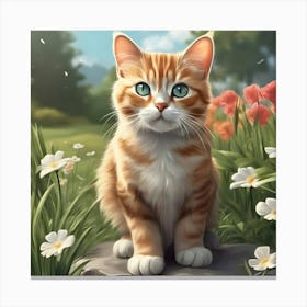 Kitty In The Meadow Canvas Print