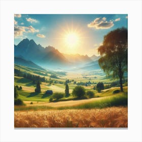 Sunset In The Mountains 1 Canvas Print