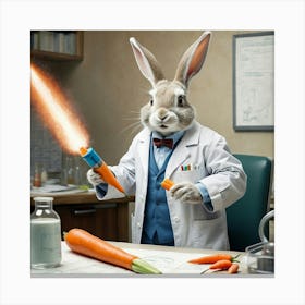 Rabbit In Lab Coat 5 Canvas Print