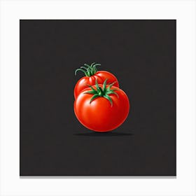 Tomatoes On Black Background 3 Canvas Print