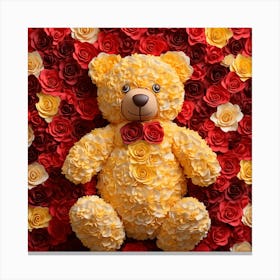 Teddy Bear With Roses 9 Canvas Print