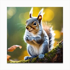 Squirrel In Autumn 3 Canvas Print