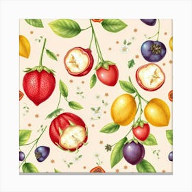 Seamless Pattern With Fruits 1 Canvas Print