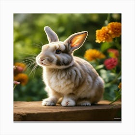 Rabbit In The Garden Canvas Print