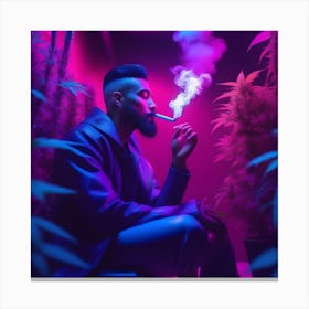 Man Smoking Marijuana Canvas Print