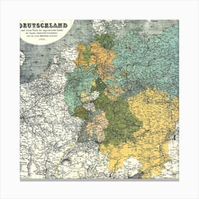 Map Of Germany Canvas Print