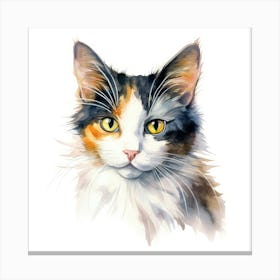 Bicolor Cat Portrait 3 Canvas Print