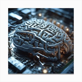 Brain On A Computer Chip 9 Canvas Print