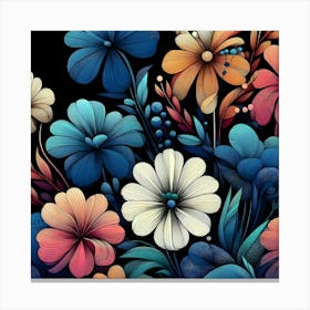 Flowers Wallpaper Canvas Print