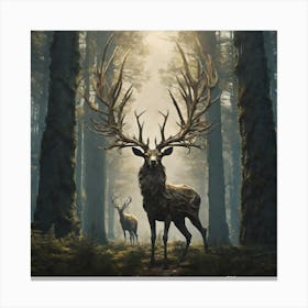 Deer In The Woods 36 Canvas Print