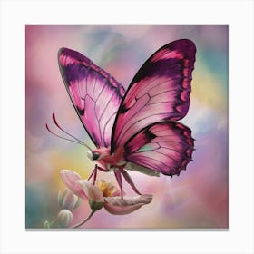 Butterfly On A Flower Canvas Print