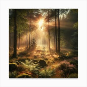 Sunrise In The Forest 8 Canvas Print