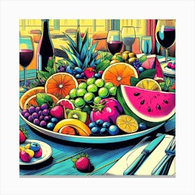 A colourful fruits, Pop Art 2 Canvas Print