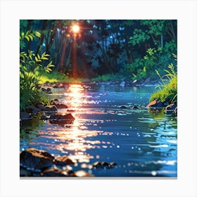 River In The Forest 4 Canvas Print