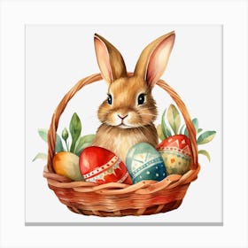 Easter Bunny In Basket 5 Canvas Print