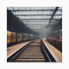 Train Station - Train Stock Videos & Royalty-Free Footage 2 Canvas Print